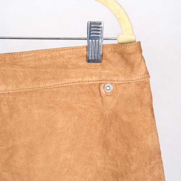 BlankNYC Tan Suede Mini Skirt Size 27 Wrap Style Snap Closure Leather Classic - Picture 5 of 7